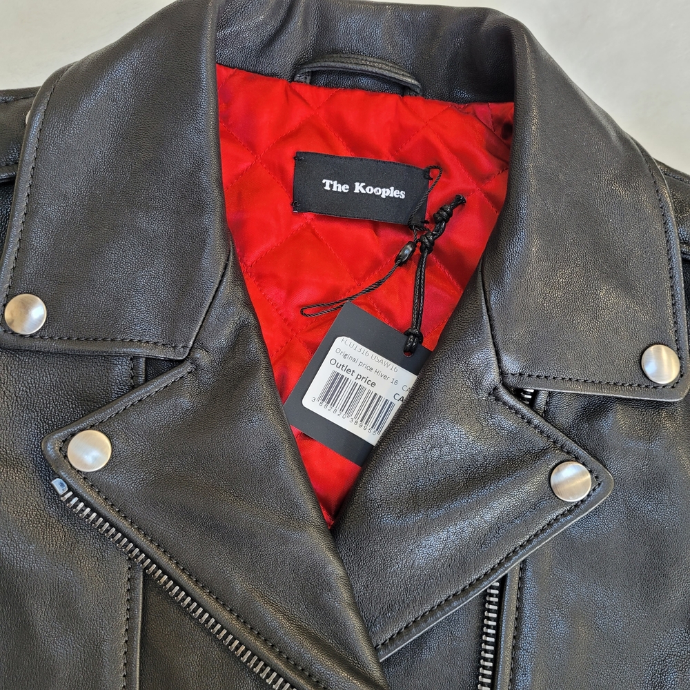 The Kooples Black Leather Jacket - Picture 2 of 12